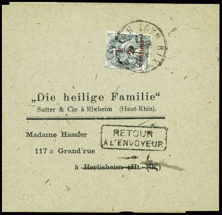 N°157 1/2 centime, obl Rixheim Haut Rhin (1921) se