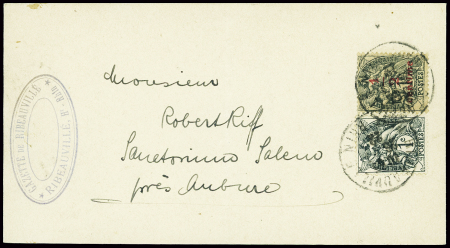 N°157 + 107 obl Ribeauville Haut Rhin (1922) sur b