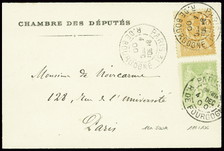 N°106 + 117 obl CAD "Paris R. de Bourgogne" (4 dec