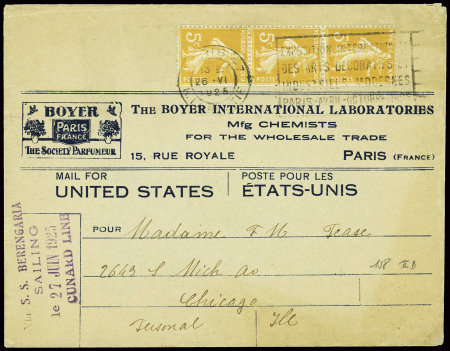 N°158, 5c orange, bande de 4 verticale de roulette