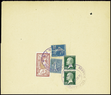 N°170 en paire + 140 + 161 + 121  obl cachet viole