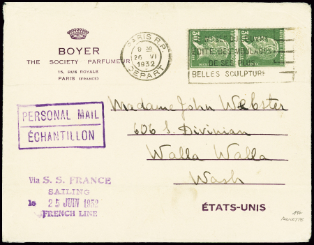 N°174 en paire verticale de roulette obl mec "Pari