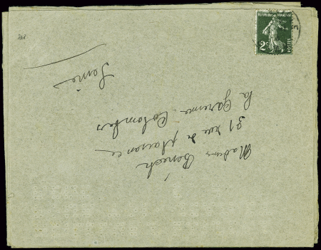 N°278, 2c semeuse vert foncé obl sur cécogramme (i