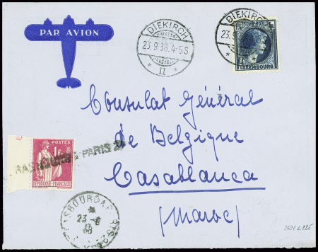 N°369, 1F Paix rose obl linéaire ambulant "Strasbo