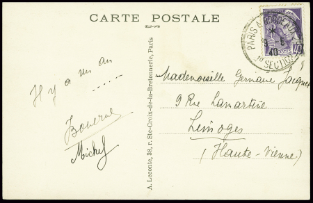 N°413, 40c violet Mercure obl rare CAD ambulant de