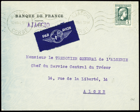 N°642 3F vert Marianne d'Alger obl Ajaccio (10.6.4