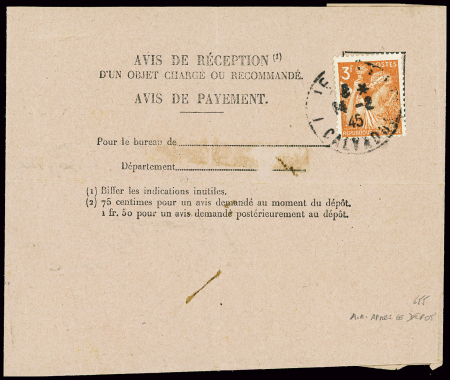 N°655 3F Iris orange obl Le Lineux Calvados sur ac