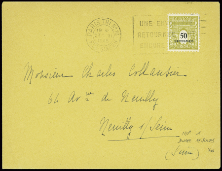 N°704 50c Arc de Triomphe olive obl Paris tri n°16