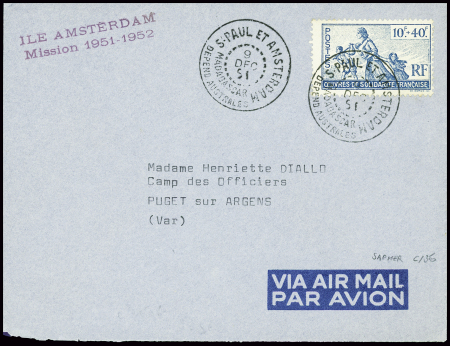 France Libre n°7 obl CAD "S. Paul et Amsterdam Mad