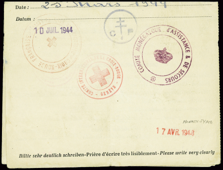 Message Croix-Rouge du CICR de Damas pour Monaco a