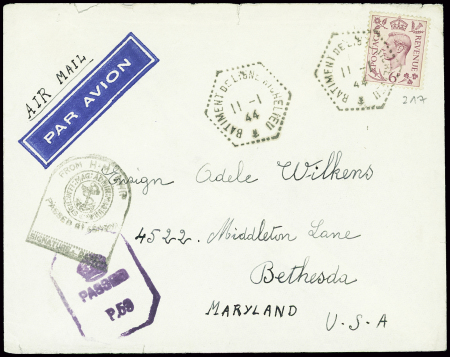 Grande-Bretagne n°217 obl hex "Batiment de ligne R