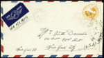 Env entier postal 6c orange USA avec petite surcha