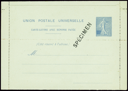 Entier carte lettre avec réponse semeuse lignée bl