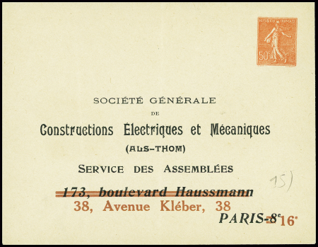 Env 50c semeuse lignée TSC Alsthom service des Ass