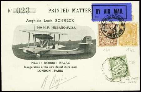 GB n°141 + 142 obl CAD "Waddon aerodrome Croydon" 