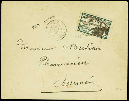 Nouvelle Calédonie n°146 avec petite surcharge "Pa