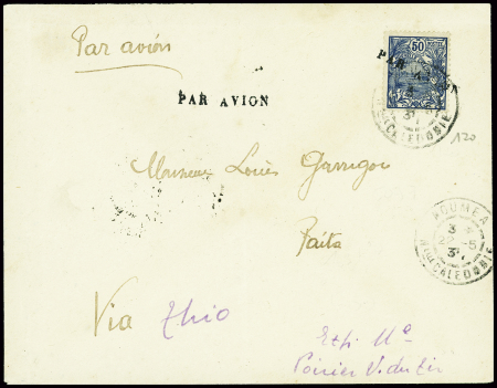 Nouvelle Calédonie n°120 avec petite surcharge"Par