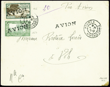 Nouvelle calédonie n°146 + 147 avec surcharge loca