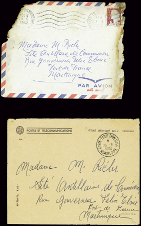 N°1263 obl Paris Clignancourt (20.6.1962) sur env 