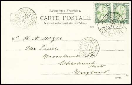 N°53 obl CAD "Côte Fse des Somalis Djibouti" (1903
