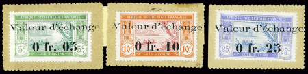 N°44 + 45 + 48 avec surcharge "Valeur d'échange" (