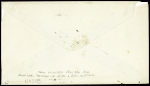 Lettre sans timbre avec grand CAD bleu 2 cercles "