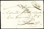 Lettre de Cayenne pour Paris réexpédiée à Evreux a