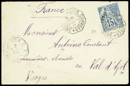 N°21 obl CAD octogonal à cercle intérieur tireté "