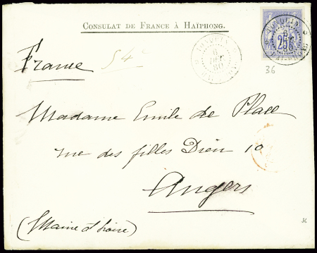 Colonies générales n°36, 25c Sage obl CAD "Tonquin