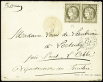 France n°56 en paire obl ancre + CAD rond "Corr d.