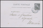 Col. Gen, entier CP 10c Alphée Dubois obl CAD "Nou