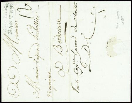 Lettre de petit Goave (1773) pour Bordeaux avec MP