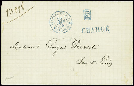 Lettre AFF en numéraire avec CAD bleu "Sénégal et 