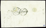 N°5 40c orange, obl PC 1754 + T15 Longni (1855) su