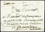 Lettre avec au verso marque manuscrite "DEBce de M