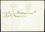 Lettre avec au verso marque manuscrite "DEBce de M