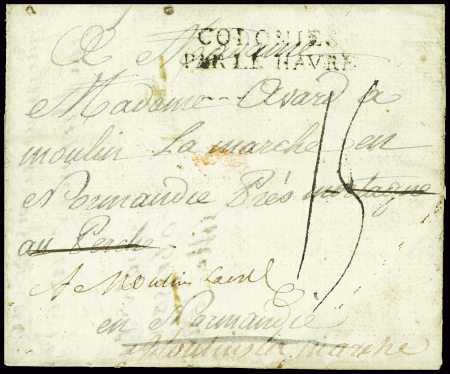 Lettre avec au verso marque manuscrite "DEB CE Mgn