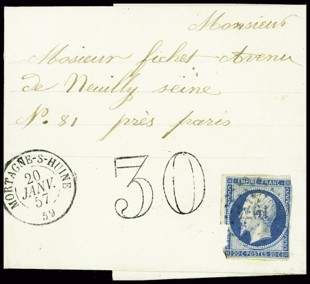 N°14, timbre ayant déjà servi sur lettre avec T15 