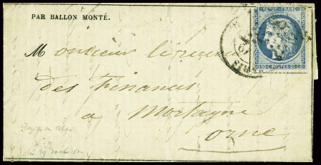 N°37 obl 8 sur ballon monté : Gazette  des Absents