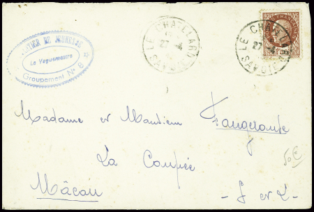 N°517 obl Le Chatelard Savoie (1942) sur lettre av