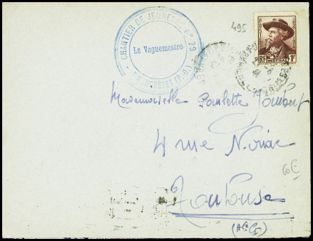 N°495 obl Formiguères (1941) sur lettre avec cache