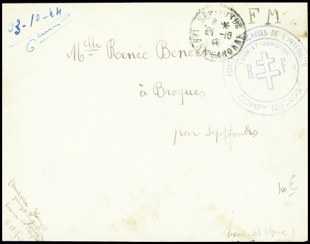 Lettre en franchise avec CAD "Septfonds tarn et Ga