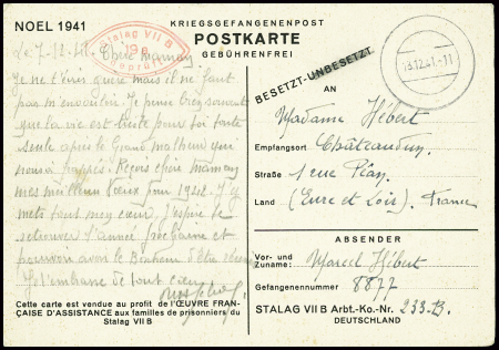 Entier CP illustré sepia du stalag VIIB : prisonni