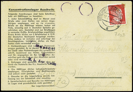 Allemagne n°710B obl Auschwitz (17.6.44) sur formu