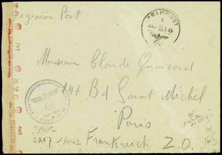 Lettre en franchise d'un soldat du 3ème bataillon 