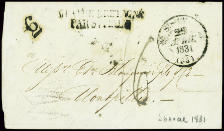 Lettre de Guernesey pour Montpellier avec marque d