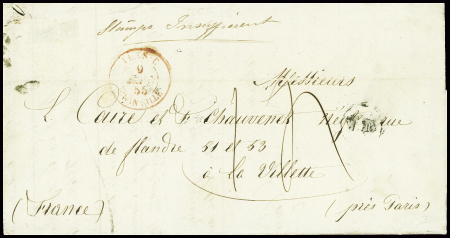 Lettre de Jersey (1855) pour La Villette près Pari