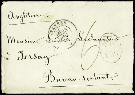 LST avec T17 Vannes (25 dec 70) sur lettre en post