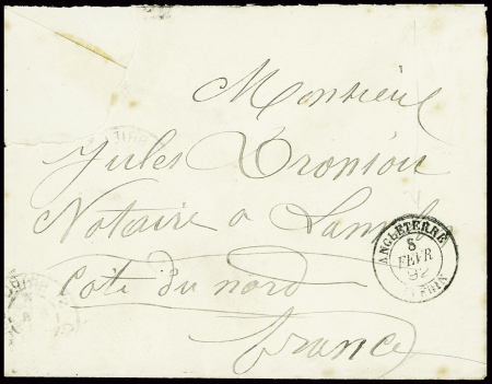 Lettre (timbre enlevé) pour Lanvollon avec très ra