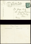 3 CP AFF GB n°106a + 107 (2) obl Guernsey et 1 CP 